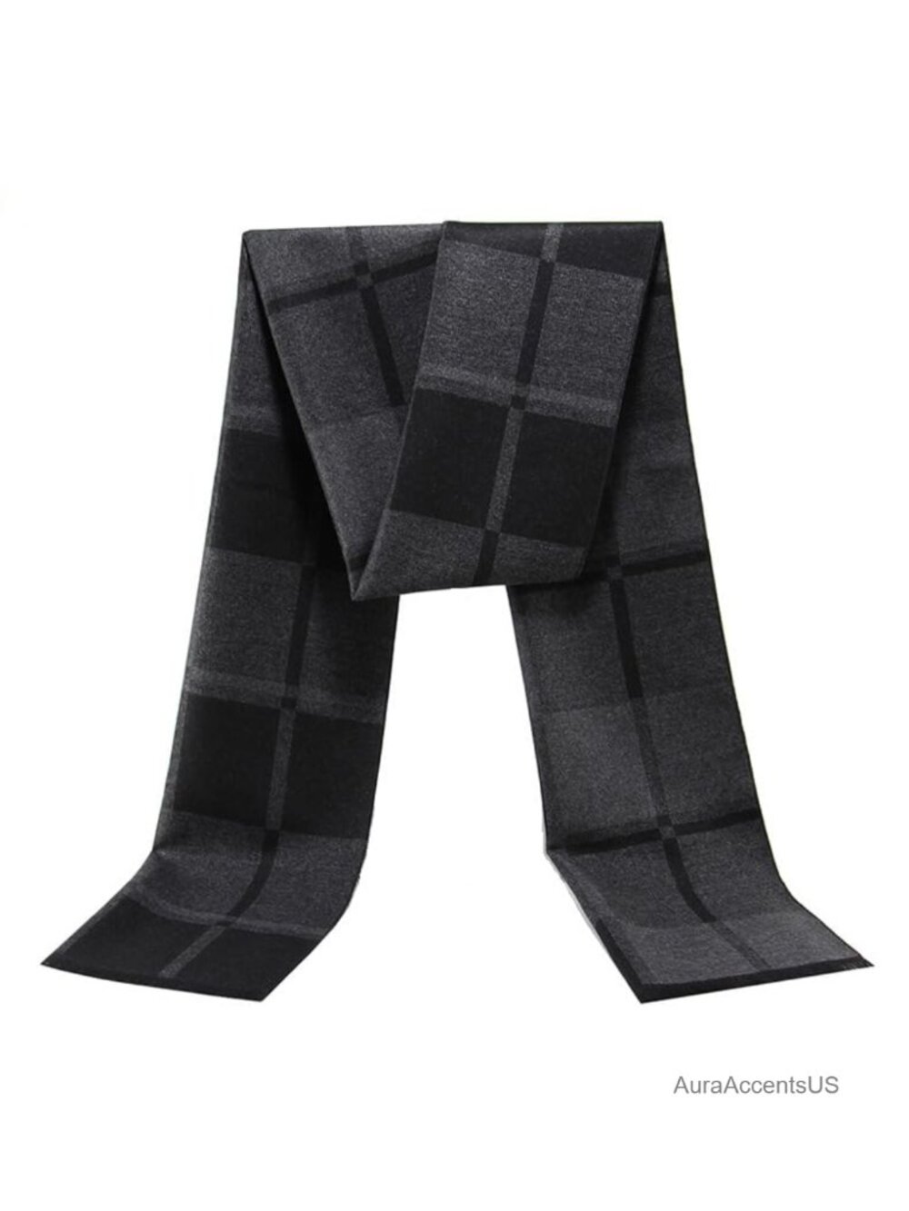 Men's Plaid Winter Scarf - Lightweight Soft Long Neck Wrap